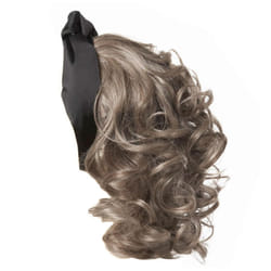 Toni Brattin Headband Fall Wavy 18"""" Shoulder Length Curly Hair Extension Hairpiece For Fuller Looking Hair  Brown Grey