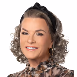Toni Brattin Headband Fall Wavy 18"""" Shoulder Length Curly Hair Extension Hairpiece For Fuller Looking Hair  Brown Grey