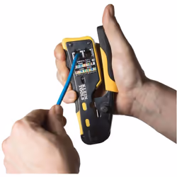 Klein Tools Pass-Thru Modular Wire Crimper, All-in-One Tool Cuts, Strips, Crimps, Fast and Reliable VDV226-110, Yellow/Black, Pack of 1