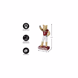 Team Sports America NCAA University of Oklahoma Fun Colorful Mascot Statue 12 Inches Tall