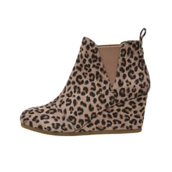 Dunes Womens Zoey wedge bootie Wide Width available  LEOPARD  6