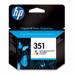 HP 351 Tri-color Original Ink Cartridge, Standard Yield, Cyan, Magenta, Yellow, Dye-based ink, 1 pc(s), 170 pages