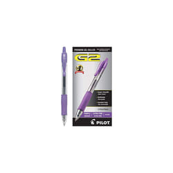 Pilot 31006 G2 Extra Fine Point Retractable Rollerball Pen - Fine Pen Point Type - 0.5 mm Pen Point Size - Purple Ink - Clear Barrel - 12 / Dozen