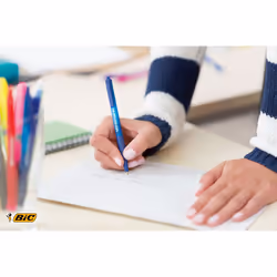 BIC Soft Feel Ballpoint Pens Medium Point (1.0 mm) â Blue, Box of 12