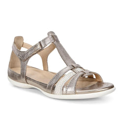 Ecco Womens Flash T-Strap Gladiator Sandal  Warm Grey Metallic/Moon Rock  39 EU/8-8.5 M US