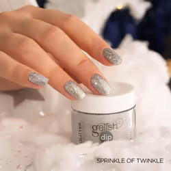 Gelish Powder Dip Collection (Sprinkle Of Twinkle) Silver Sparkle Nail Dip Powder  Silver Sparkle Nail Powder  Dip Powder Colors  8 ounce