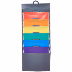 Amazon Basics Hanging 6 Pocket File Folders 36 in - Multicolor