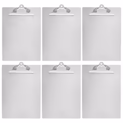 Amazon Basics Aluminum Clipboard Letter Size Standard Clip 6-Pack