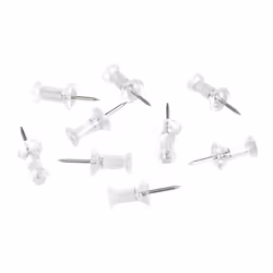 Amazon Basics Push Pins Tacks Clear Plastic Head Steel Point 100-Pack