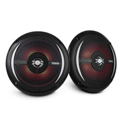 DS18 NXL-6SL/BK Marine Slim Speaker 6.5"" 2-Way 100 Watts Max 25 Watts RMS 4 Ohms 100% UV Stable IP65 Marine Grade - Integrated RGB LED Ligh