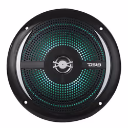 DS18 NXL-6SL/BK Marine Slim Speaker 6.5"" 2-Way 100 Watts Max 25 Watts RMS 4 Ohms 100% UV Stable IP65 Marine Grade - Integrated RGB LED Ligh