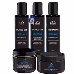 Mountaineer Brand Ultimate Bald Head Care Gifts Bundle For Men | All Natural 5 Step Skin Care for Healthy Scalp & Face | Exfo ...