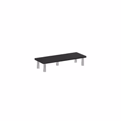 Monitor Riser Stands, Engineered Wood, Americano/Stainless Steel, 49.8(W) x 11.7(H) x 26.9(D) cm