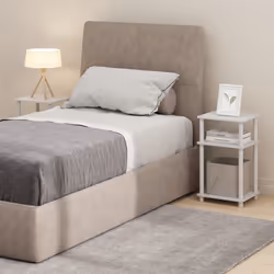 Furinno Just 3-Tier Turn-N-Tube Nightstand  2-Pack  White/White
