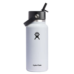 Hydro Flask 32 OZ Wide Flex Straw Cap White, Dishwasher Safe, Leakproof