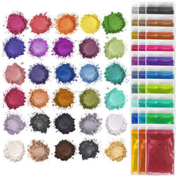 Pixiss Epoxy Resin Dye  Mica Powder  30 Powdered Pigments Set  Soap Dye  Hand Soap Making Supplies  Eyeshadow and Lips Makeup Dy