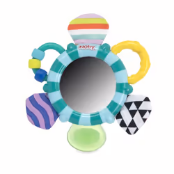 Nuby Look-at-Me Mirror Teether Toy Teal/Blue Monkey