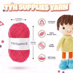 TYH Supplies 10 Acrylic Yarn Skeins | 700 Yard Soft Yarn Medium Weight for Knitting  Crochet  Craft Projects | 70 Yard Skeins | 10 Colors | Beginner S