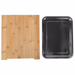 Lilys Home Mess-Free Bamboo Cutting Board With Slide Out Drawer Tray  Large