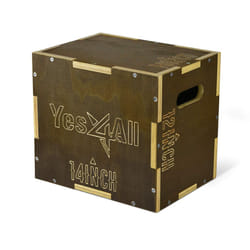 Yes4All 3 in 1 Wooden Plyo Box  Plyometric Box for Home Gym and Outdoor Workouts - Moss Brown - 16 x 14 x 12