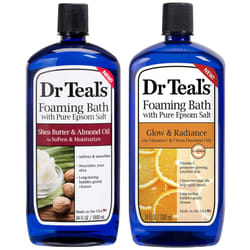 Dr Teal's Foaming Bath Combo Pack 68 fl oz Total  Moisturizing Shea Butter & Almond Oil  and Glow & Radiance with Vitamin C and Citrus Essential Oils
