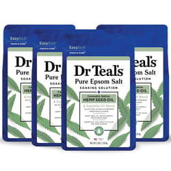 Dr Teal's Pure Epsom Salt  Cannabis Sativa Hemp Seed Oil  3 lb (Pack o