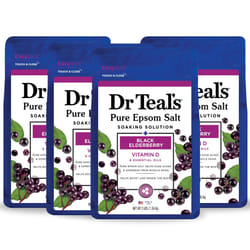 Dr Teal's Epsom Salt Magnesium Soak  Black Elderberry with Vitamin D  3 lbs (Pack of 4)