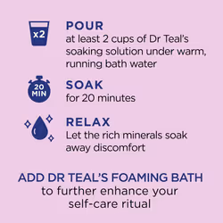 Dr Teal's Epsom Salt Magnesium Soak  Black Elderberry with Vitamin D  3 lbs (Pack of 4)