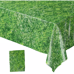 Blue Orchards Grass Table Covers (Pack of 1) 54x108 XL Jungle Party Supplies Woodland Birthday Party Safari Table Covers ...