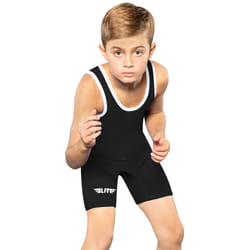 Elite Sports Kids Wrestling Youth Singlet  Standard Boys Wrestling Singlets Black  Small
