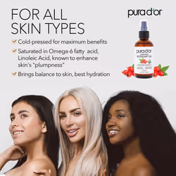 PURA D'OR ORGANIC Rosehip Seed Oil Hair Relaxer (4 Oz x2 = 8 Oz) 100% Pure Cold Pressed USDA Certified All Natural Anti-Aging  Scar Treatment  Gua Sha