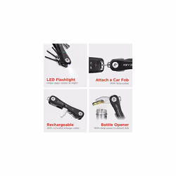 iPro Key Organizer Keychain a Compact Trackable Keyholder with LED Flashlight Works with Apple Find My App Attach Car Key Fob and Other Keychain