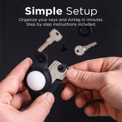KeySmart Air Flex Keyring Key Holder Silicone Black For Apple Airtag