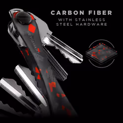 KeySmart Original Compact Key Holder Forged Fibre Carbon Red