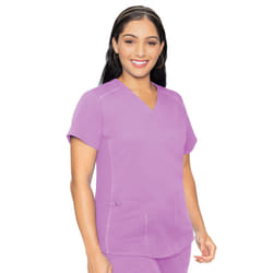Med couture Touch Womens V-Neck Shirttail Top  Lilac  Large