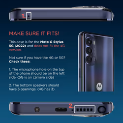 Motorola Moto G Stylus 5G 2022 Slim Fit Protective Case - Black  Shock Absorbing  Camera Protector