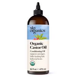 Organic Castor Oil (16 oz), USDA Certified Organic, 100% Pure, Cold Pressed, Hexane Free, Boost Hair Growth, Use with