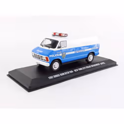 1987 Dodge Ram B250 Van Blue and White New York city Police Department (NYPD) 143 Diecast Model by greenlight 86577