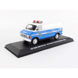 1987 Dodge Ram B250 Van Blue and White New York city Police Department (NYPD) 143 Diecast Model by greenlight 86577