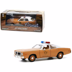 1975 Dodg-e Coronet Brown with White Top Choctaw County Sheriff 1/24 Diecast Model Car by Greenlight 84097