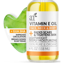 Face & Body Vitamin E Bio Oil 4.0oz + Gua Sha Facial Tools Set - Organic Moisturizer Skincare for Scars, Stretch Mark, Cellulite & Nails - Great