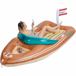 JOYIN Giant Inflatable Boat Pool Float with Reinforced Cooler, Summer Pool Party Lounge Raft Decorations Toys for Kids & Adults...