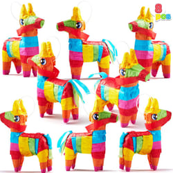 Cinco De Mayo 8 pcs Mini Donkey Pinatas 5.7x7.5 Rainbow Color for Fun Fiesta Taco Party Supplies  Luau Event Photo Props  Mexican Theme Decoration  Ca