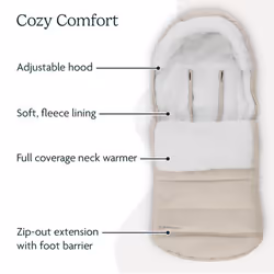 UPPAbaby CozyGanoosh Footmuff/Easily Attaches to UPPAbaby Strollers + RumbleSeat/Ultra-Plush  Weather-Proof/Declan Oat M?lange