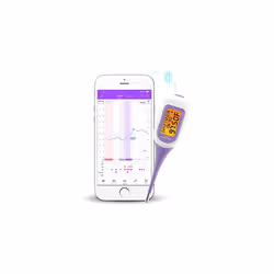 Easy@Home Smart Basal Thermometer, Large Screen and Backlit, Period Tracker with Premom (Purple)
