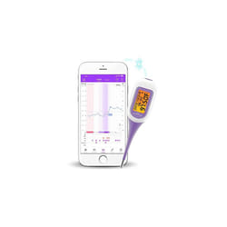 Easy@Home Smart Basal Thermometer, Large Screen and Backlit, Period Tracker with Premom (Purple)