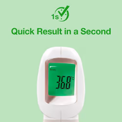 Easy@Home Infrared Thermometer Digital for Adults and Kids Forehead Non-Contact 3 in 1 Thermometer, Three Color Backlit Display Instant