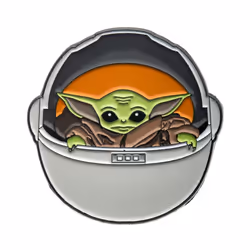 Star Wars: The Mandalorian The Child Collector Pin | Official Star Wars Collectible Enamel Pin | Baby Yoda In Carriage | Meas ...