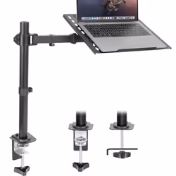 Mount-It! Laptop Desk Mount Fully Adjustable Ergonomic Laptop Arm with Vented Tray Cable Management Clamp and Grommet Base ...