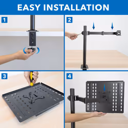 Mount-It! Laptop Desk Mount  Fully Adjustable Ergonomic Laptop Arm with Vented Tray  Cable Management  Clamp and Grommet Base  Fits Laptops up to 17 I